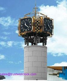 pictures of outdoor building clocks 1-4 faces with GPS synchronization