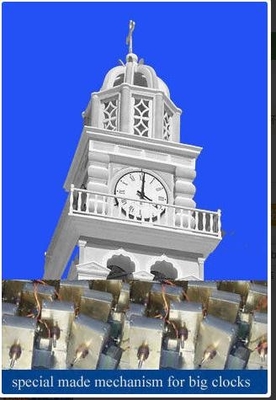 clocks tower and movement mechanism motor with GPS standard time signor antenna
