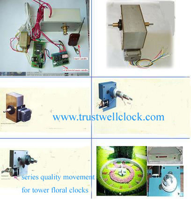 floral clocks motor movement mechanism with clock hand and scales markers