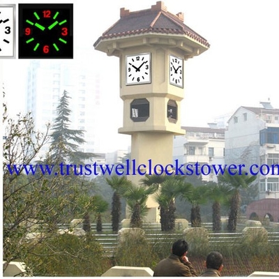 four 4 sided or four faces tower clocks with master controller GPS synchroonized time