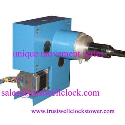Movement mechanism for outdoor building clocks, working with stepper motor & greater drive force copper brass gears