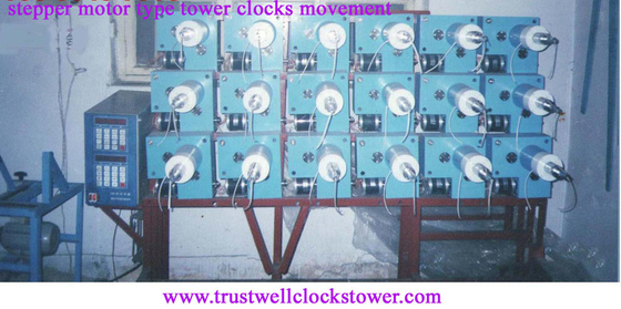 Stepper motor type movement/mechanism for outdoor building clocks, brass drive gears 220V AC 12V DC