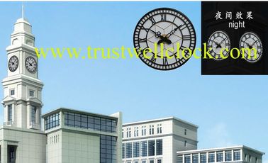 four 4 faces tower building clocks with GPS synchronization,double side street clock-GOOD CLOCK YANTAI)TRUST-WELL CO LT.
