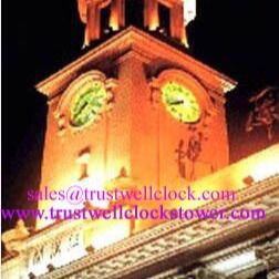 1 - 4 faces tower clocks with two hands or three hands, GPS Synchroization, backilt lights