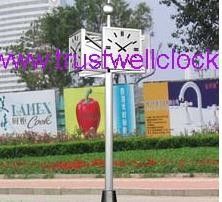 double side street clocks, movement for double side city clocks   -    Good Clock(Yantai) Trust-Well Co.,Ltd