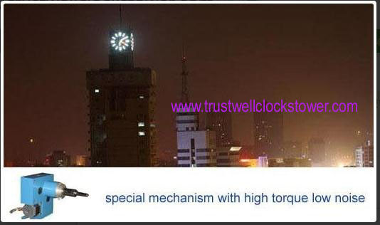 outdoor clocks with great power force movement motor mechanism brass drive gears wheels